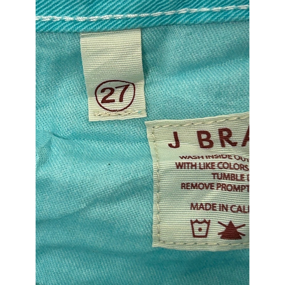 J Brand Shorts Womens Size 27 Turquoise Blue Cut Off Low Rise Denim Summer USA - Picture 5 of 7